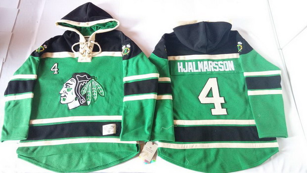 Old Time Hockey Chicago Blackhawks #4 Niklas Hjalmarsson Green Hoodie