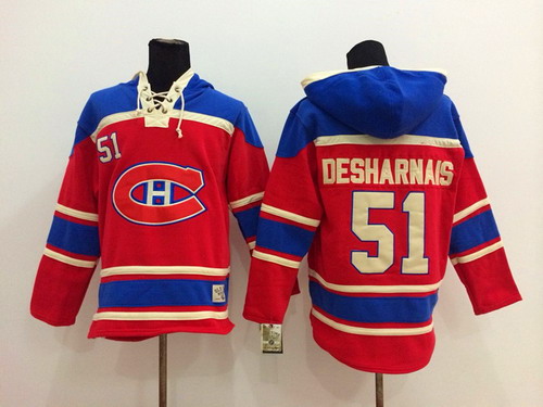 Old Time Hockey Montreal Canadiens #51 David Desharnais Red Hoodie