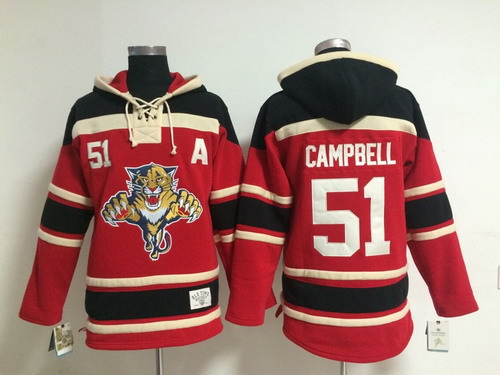 Old Time Hockey Florida Panthers #51 Brian Campbell Red Hoodie
