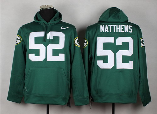 Nike Green Bay Packers #52 Clay Matthews Green Hoodie