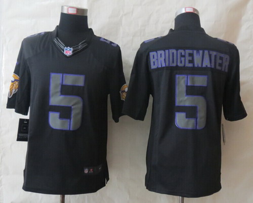 Nike Minnesota Vikings #5 Teddy Bridgewater Black Impact Limited Jersey