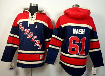 Old Time Hockey New York Rangers #61 Rick Nash Navy Blue Hoodie