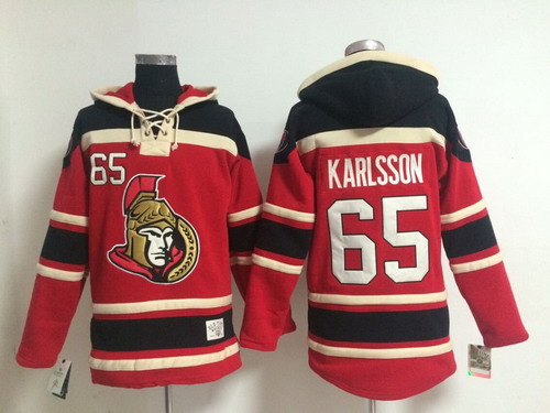 Old Time Hockey Ottawa Senators #65 Erik Karlsson Red Hoodie