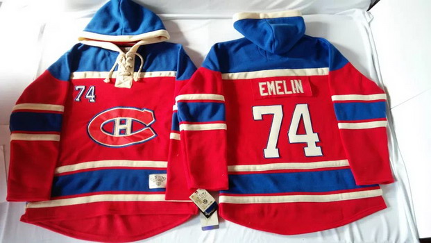 Old Time Hockey Montreal Canadiens #74 Alexei Emelin Red Hoodie