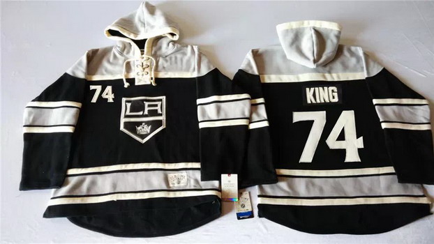 Old Time Hockey Los Angeles Kings #74 Dwight King Black Hoodie