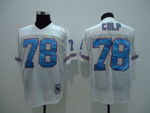 Houston Oilers #78 Cuyley Culp White Throwback Jersey
