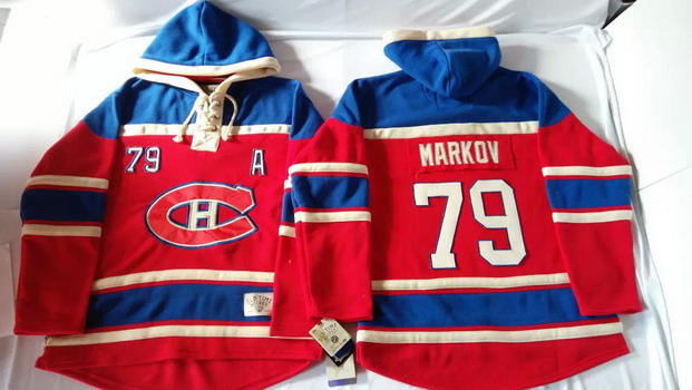 Old Time Hockey Montreal Canadiens #79 Andrei Markov Red Hoodie