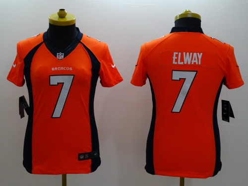 Nike Denver Broncos #7 John Elway 2013 Orange Limited Womens Jersey 