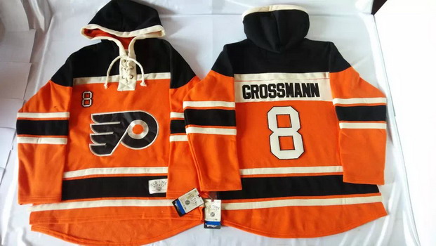 Old Time Hockey Philadelphia Flyers #8 Nicklas Grossmann 2012 Winter Classic Orange Hoodie