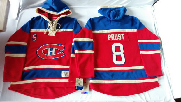 Old Time Hockey Montreal Canadiens #8 Brandon Prust Red Hoodie