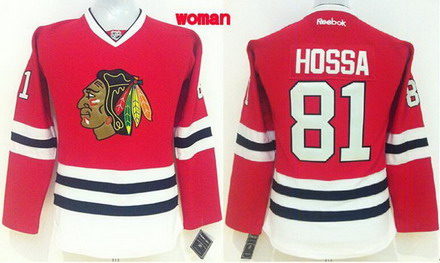 Chicago Blackhawks #81 Marian Hossa Red Women Jersey