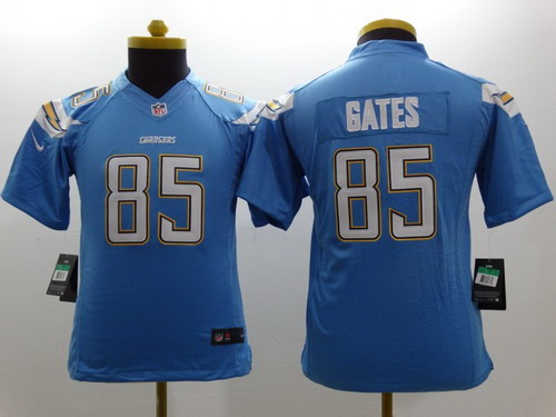 Nike San Diego Chargers #85 Antonio Gates 2013 Light Blue Limited Kids Jersey
