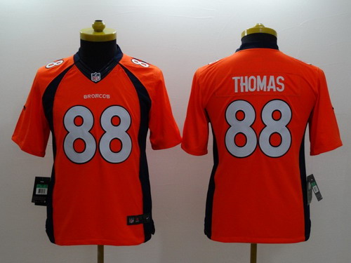 Nike Denver Broncos #88 Demaryius Thomas 2013 Orange Limited Kids Jersey