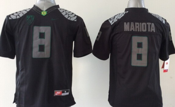 Oregon Ducks #8 Marcus Mariota 2014 Lights Black Out Limited Kids Jersey