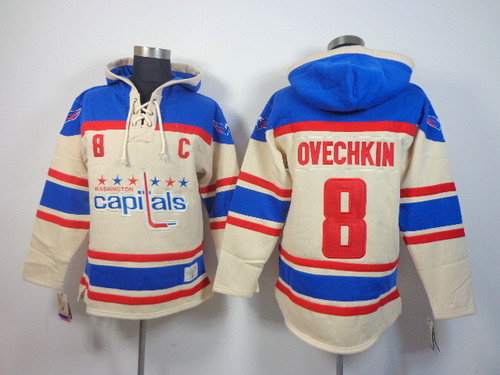 Old Time Hockey Washington Capitals #8 Alex Ovechkin Cream Hoodie