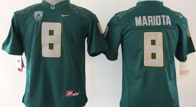 Oregon Ducks #8 Marcus Mariota 2014 Dark Green Limited Kids Jersey