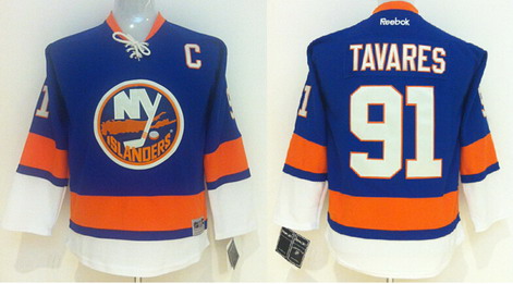 New York Islanders #91 John Tavares Light Blue Kids Jersey