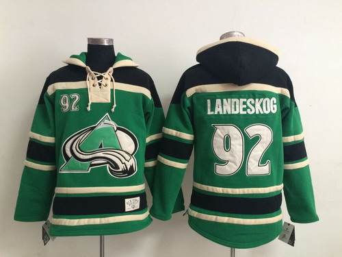 Old Time Hockey Colorado Avalanche #92 Gabriel Landeskog Green Hoodie