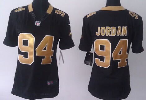Nike New Orleans Saints #94 Cameron Jordan Black Limited Womens Jersey