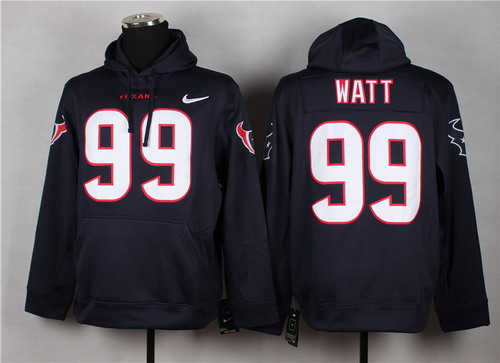 Nike Houston Texans #99 J.J. Watt Blue Hoodie