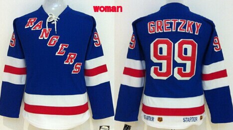 New York Rangers #99 Wayne Gretzky Light Blue Throwback CCM Womens Jersey