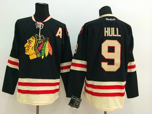 Chicago Blackhawks #9 Bobby Hull 2015 Winter Classic Black Jersey Chicago Blackhawks #9 Bobby Hull 2015 Winter Classic Black Jersey
