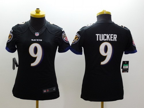 Nike Baltimore Ravens #9 Justin Tucker 2013 Black Limited Womens Jersey