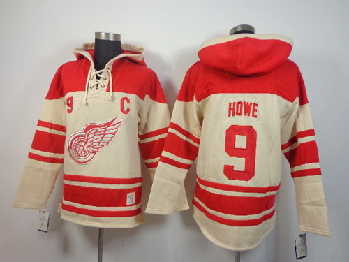 Old Time Hockey Detroit Red Wings #9 Gordie Howe Cream Hoodie