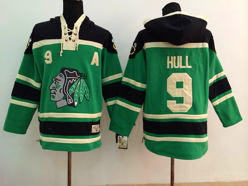 Old Time Hockey Chicago Blackhawks #9 Bobby Hull Green Hoodie