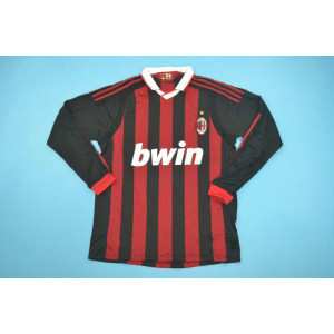 AC Milan 2009-10 Long Sleeve Home Soccer Men Jersey