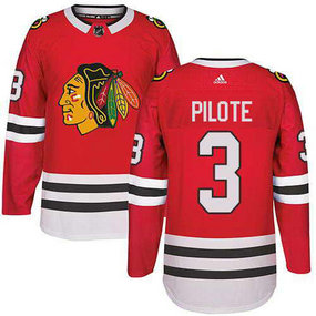Adidas Chicago Blackhawks #3 Pierre Pilote Stitched Red Home Authentic NHL Jersey Adidas Chicago Blackhawks #3 Pierre Pilote Stitched Red Home Authentic NHL Jersey