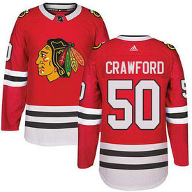 Adidas Chicago Blackhawks #50 Corey Crawford Stitched Red Home Authentic NHL Jersey