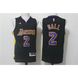 Adidas Los Angeles Lakers Lonzo Ball 2 Black 2017 NBA Draft Men Jersey