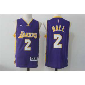 Adidas Los Angeles Lakers Lonzo Ball 2 Purple 2017 NBA Draft Men Jersey