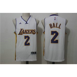 Adidas Los Angeles Lakers Lonzo Ball 2 White 2017 NBA Draft Men Jersey