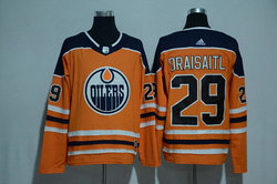 Adidas Men's Oilers 29 Leon Draisaitl Orange NHL Stitched Jersey