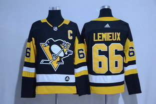 Adidas Pittsburgh Penguins #66 Mario Lemieux Black Alternate Authentic Stitched NHL Jersey