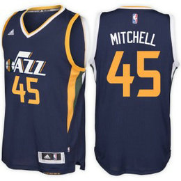 Adidas Utah Jazz 45 Donovan Mitchell Navy 2017 NBA Draft Men Jersey