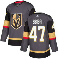 Adidas Vegas Golden Knights #47 Luca Sbisa Grey Home Authentic Stitched NHL Jersey