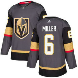 Adidas Vegas Golden Knights #6 Colin Miller Grey Home Authentic Stitched NHL Jersey