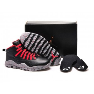 Air Jordan 10 Retro Shoes Black Red Grey