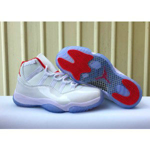 Air Jordan 11 White And Red Shoes