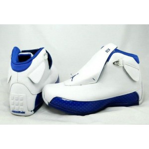 Air Jordan 18 White Blue Retro Shoes