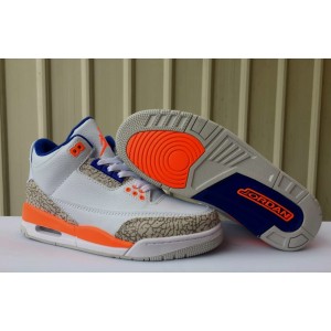 Air Jordan 3 White Blue Orange Shoes