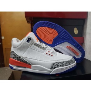 Air Jordan 3 White-Orange-Blue Shoes