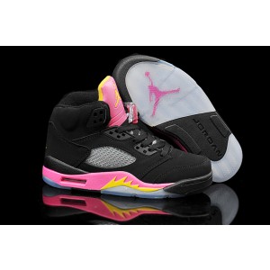 Air Jordan 5 High Black Pink Shoes