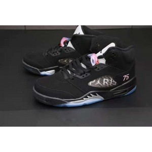 Air Jordan 5 Paris Black White Tongue Shoes