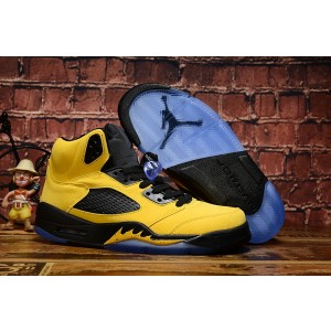 Air Jordan 5 Yellow Black Shoes