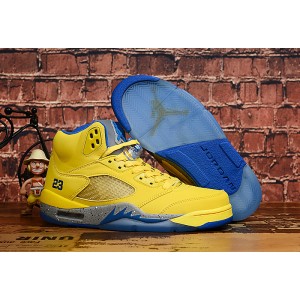 Air Jordan 5 Yellow Blue Shoes