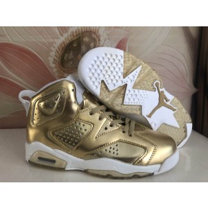 Air Jordan 6 Gold White Shoes